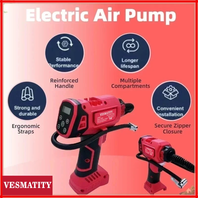 Cordless rechargeable tire inflator handheld air compressor for car bike ball inflation professional grade power tool
