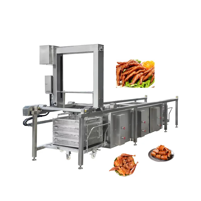 Energy Efficient Continuous Braising Equipment Conveyor Type Stewing Machine Commercial Scale Meat Cooker System Customize