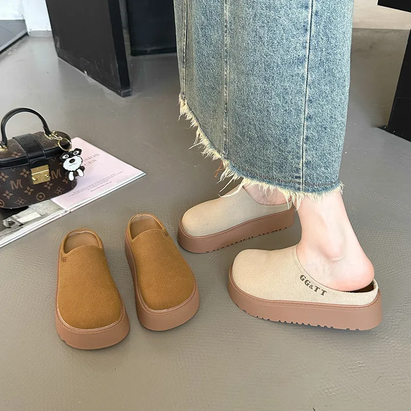 Cover Toe House Slippers Platform Shoes Luxury Slides Slipers Women Designer Soft Summer 2024 Concise Retro Shoes Woman 2024 Sli