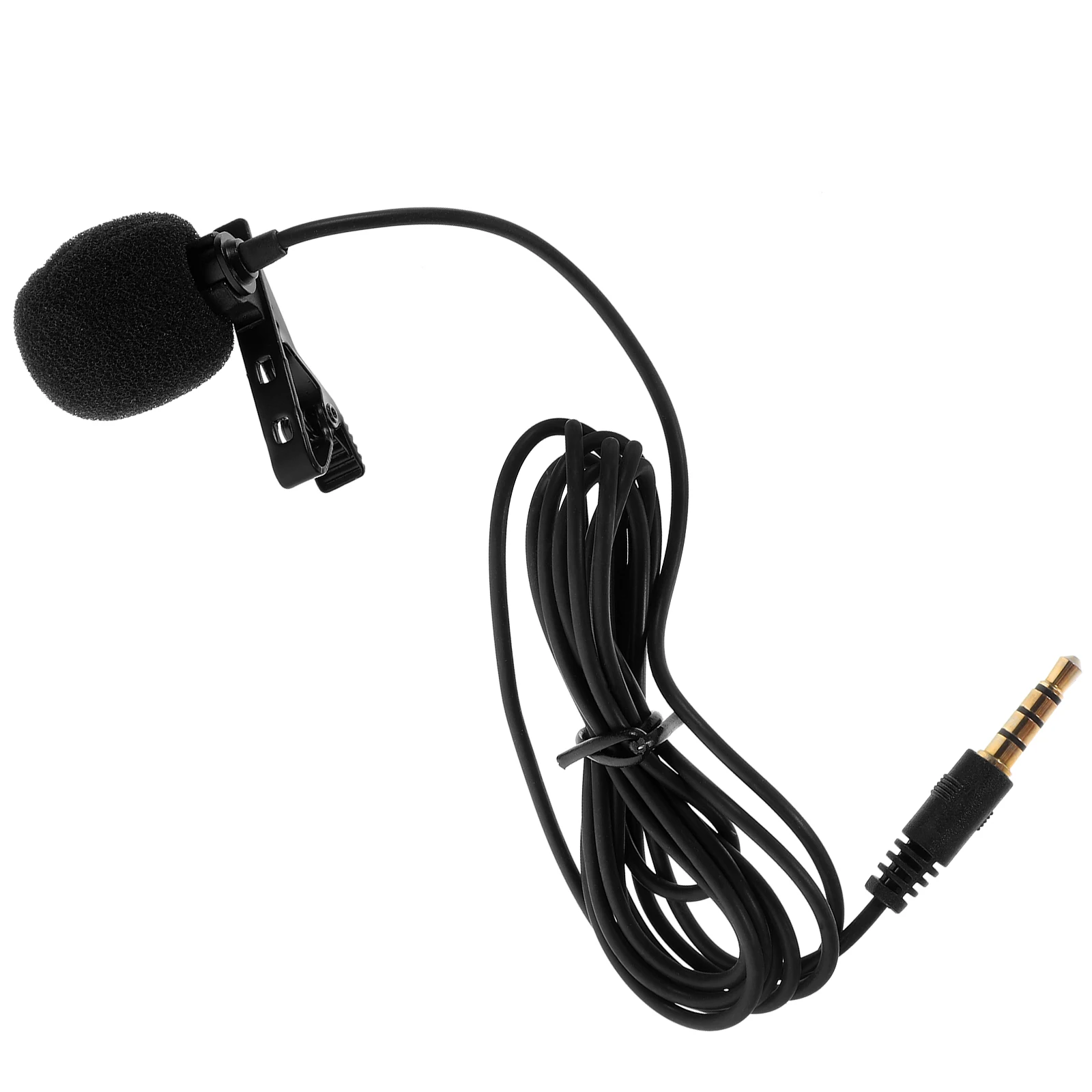 

1 Pc Black Plastic Alloy Lavalier Condenser Microphone Highly Sensitive Noise Reduction Omnidirectional Recording for Podcast