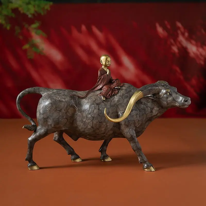 Children's bull riding ornament Shepherd boy riding buffalo living room entrance office decoration opening gift
