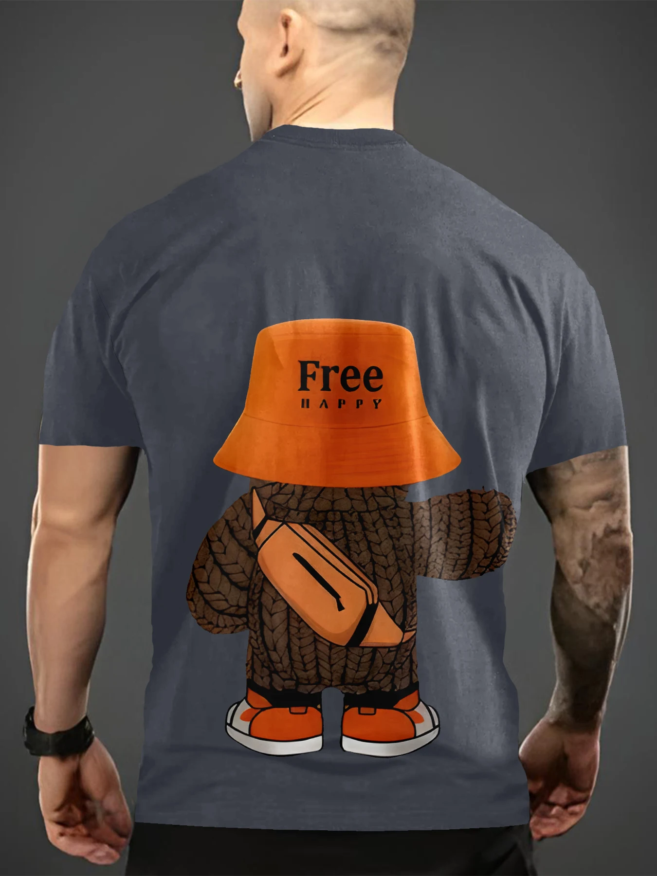 Casual T-shirt met 3D-digitaal print voor heren, modieuze en ademende top