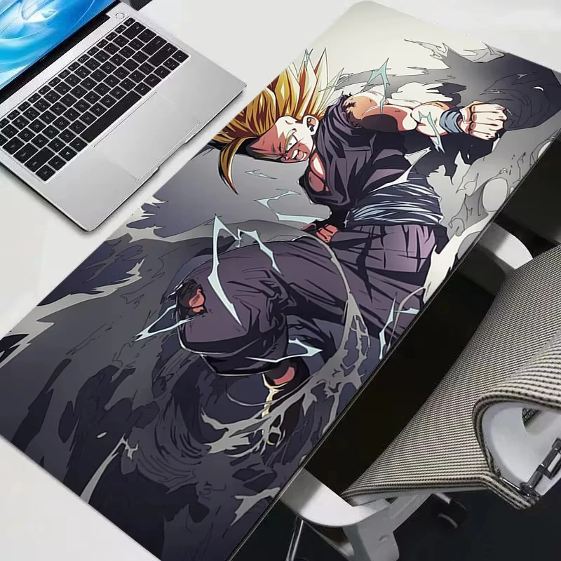 Mauspad Gaming-Tastaturunterlage Laptop Japan Cool Anime Mauspad XXL Schwarz DBZ Dragon Ball Z Schreibtischunterlage PC Gamer Teppich Mousepad