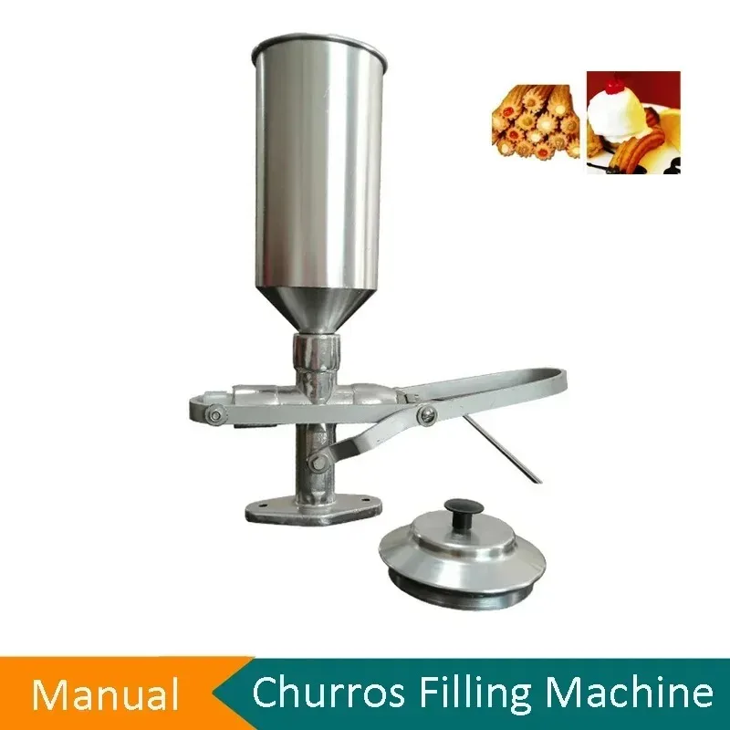 Máquina de relleno de crema Manual, llenadora de Churros, máquina de llenado de mermelada de crema comercial para cocinas, máquina de llenado de Churros español de 1,8 l