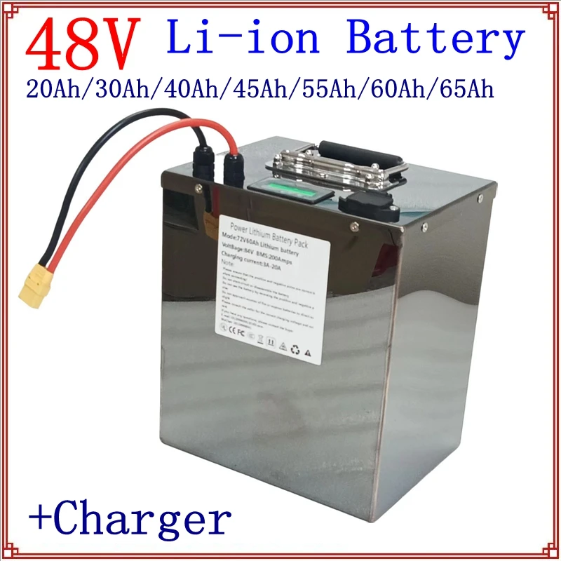 

48 В, 20 Ач, 30 Ач, 40 Ач, 45 Ач, 55 Ач, 60 Ач, 65 Ач, литий-ионный аккумулятор для гольф-кара 500 Вт, 800 Вт, 1000 Вт, 2000 Вт, двухколесный автомобиль