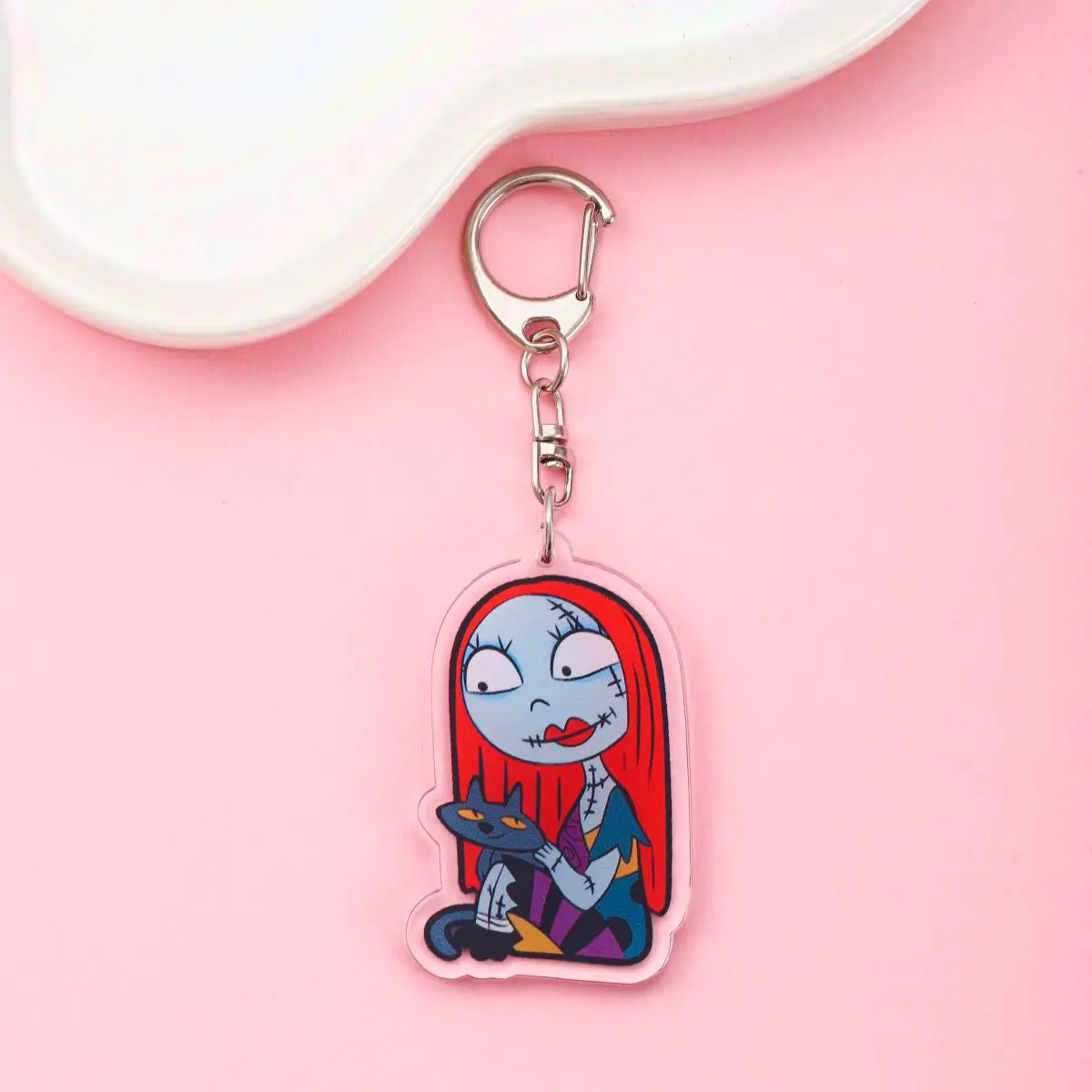 أنيمي الكابوس قبل عيد الميلاد سلسلة مفاتيح مصنوعة من الأكريليك المساعدون حقيبة كرتونية قلادة هدية حقيبة لطيفة سحر كيرينغ هدايا الأصدقاء