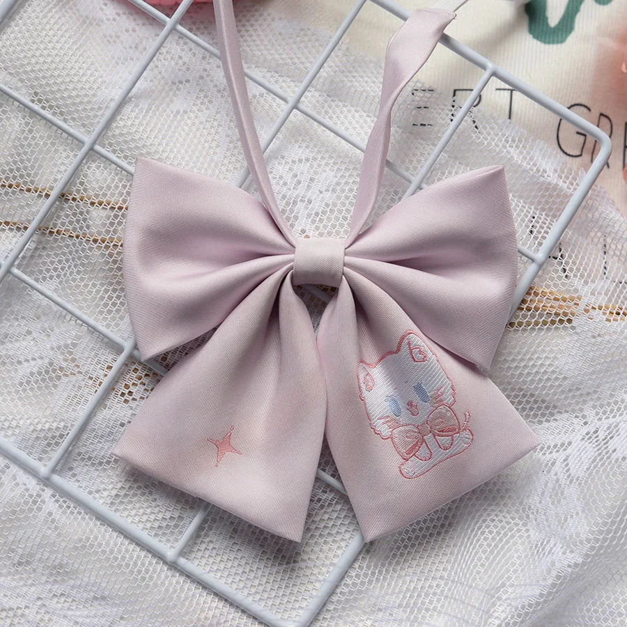 Anime Ties Accessories JK Uniform Bow Tie White Cat Cosplay Student Harajuku Kawaii Lolita Girl Women Gift Prop