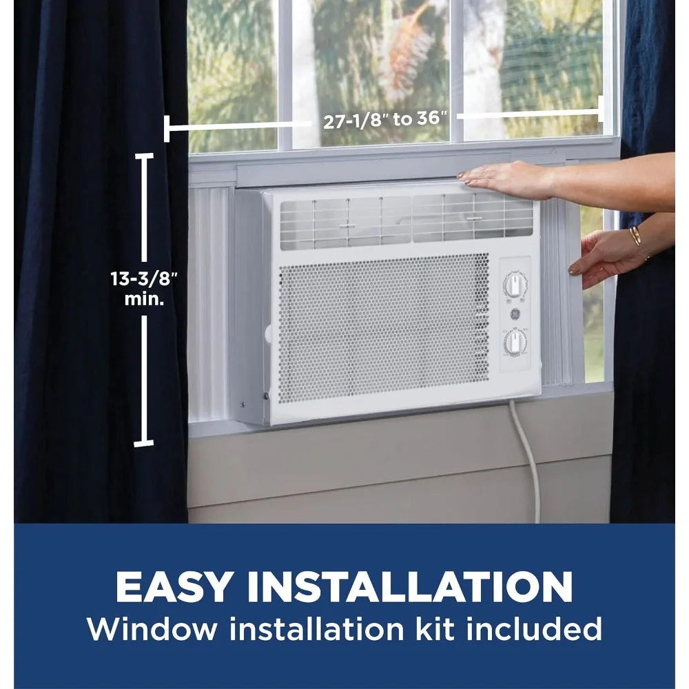 Window Air Conditioner Unit, 5,000 BTU for Small Rooms up to 150 sq ft. with Manual Adjustable Fan and Cooling Settings image 3
