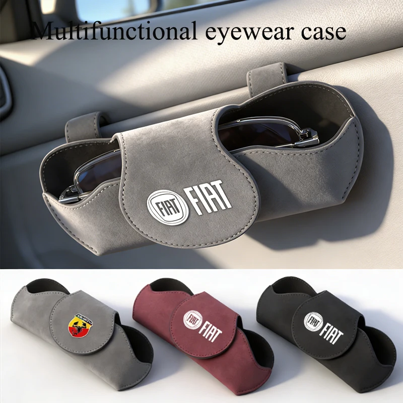 Clip para gafas de sol para Interior de coche, caja para gafas de sol para FIAT Abarth 500 Tipo FR Panda Argo Freemont Viaggio Bravo Punto Doblo
