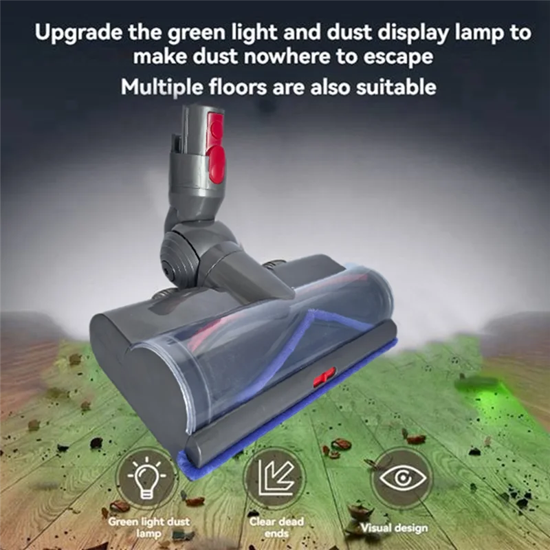 ¡Promoción! Kit de cepillo de rodillo suave con cabezal limpiador de suelo eléctrico para Dyson V7 V8 V10 V11 V15 accesorio de vacío con luces LED de polvo