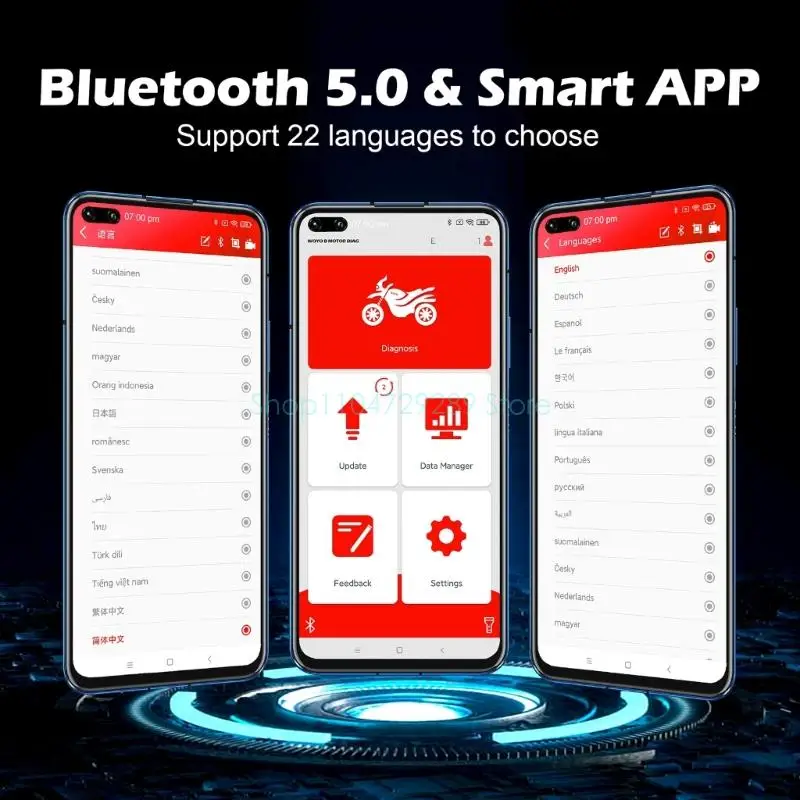 يدعم دراجة نارية لاسلكية obdii دراجة نارية obd الماسح الضوئي أداة قراءة رمز نظيف إعادة تعيين خدمة الفاصلة EU4 موصلات متوافقة #6