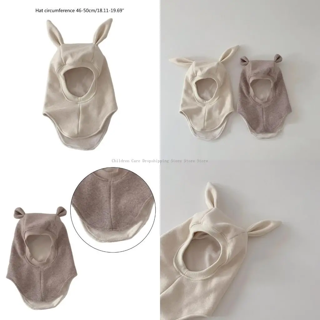 

Baby Hood Beanie Integrated Scarf Cap Winter Warm Neck Ear Protections Balaclava Hat Color Infant Bonnet Headgear