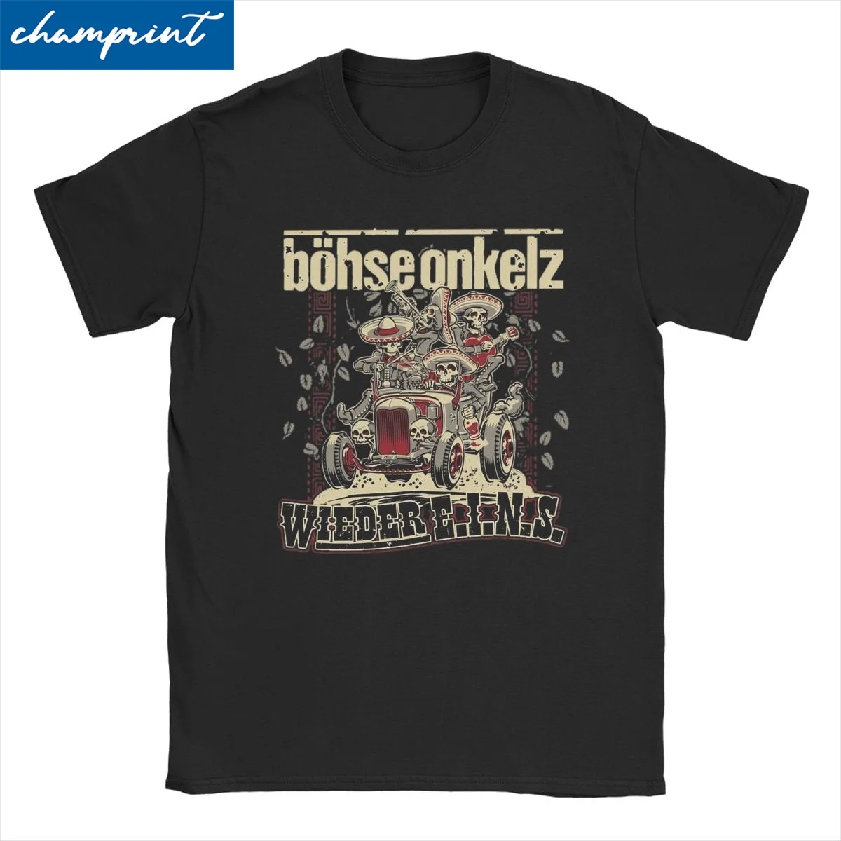

Забавные немецкие футболки Bohse Onkelz для мужчин и женщин, футболка из чистого хлопка с круглым вырезом, футболки с коротким рукавом в стиле рок-музыки, женская одежда