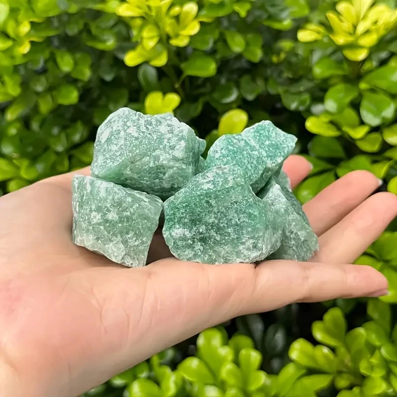 Raw Green Aventurine Gravel Crystal Stone Natural Rough  Perfect for Rock Tumbling, Decorating DIY Finished Material Package, Na