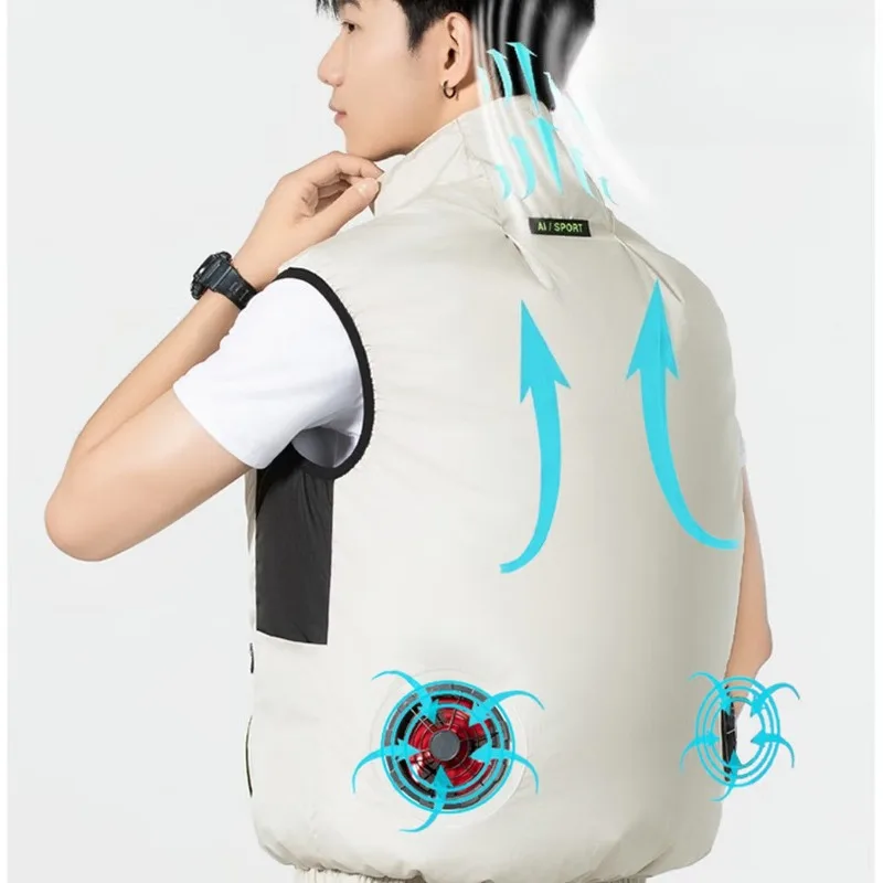 Refrigeration vest reflective strip vest charging with fan clothes summer cooling work clothes