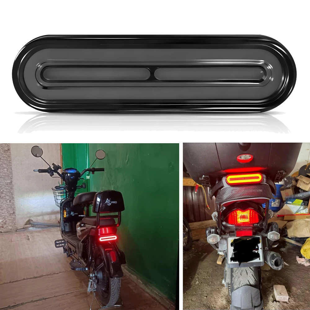

1Pcs Motorcycle LED Brake Tail Light for Yamaha Amber Red Bicycle Scooter Rear Stop Signal Indicator Signal Lamp Smoked Lens