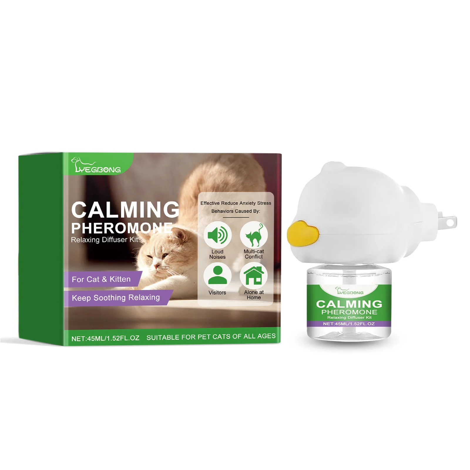 Calming Pheromones for Cats - Soothing Solution for Anxiety, Stress Relief and Heat Behavior Management