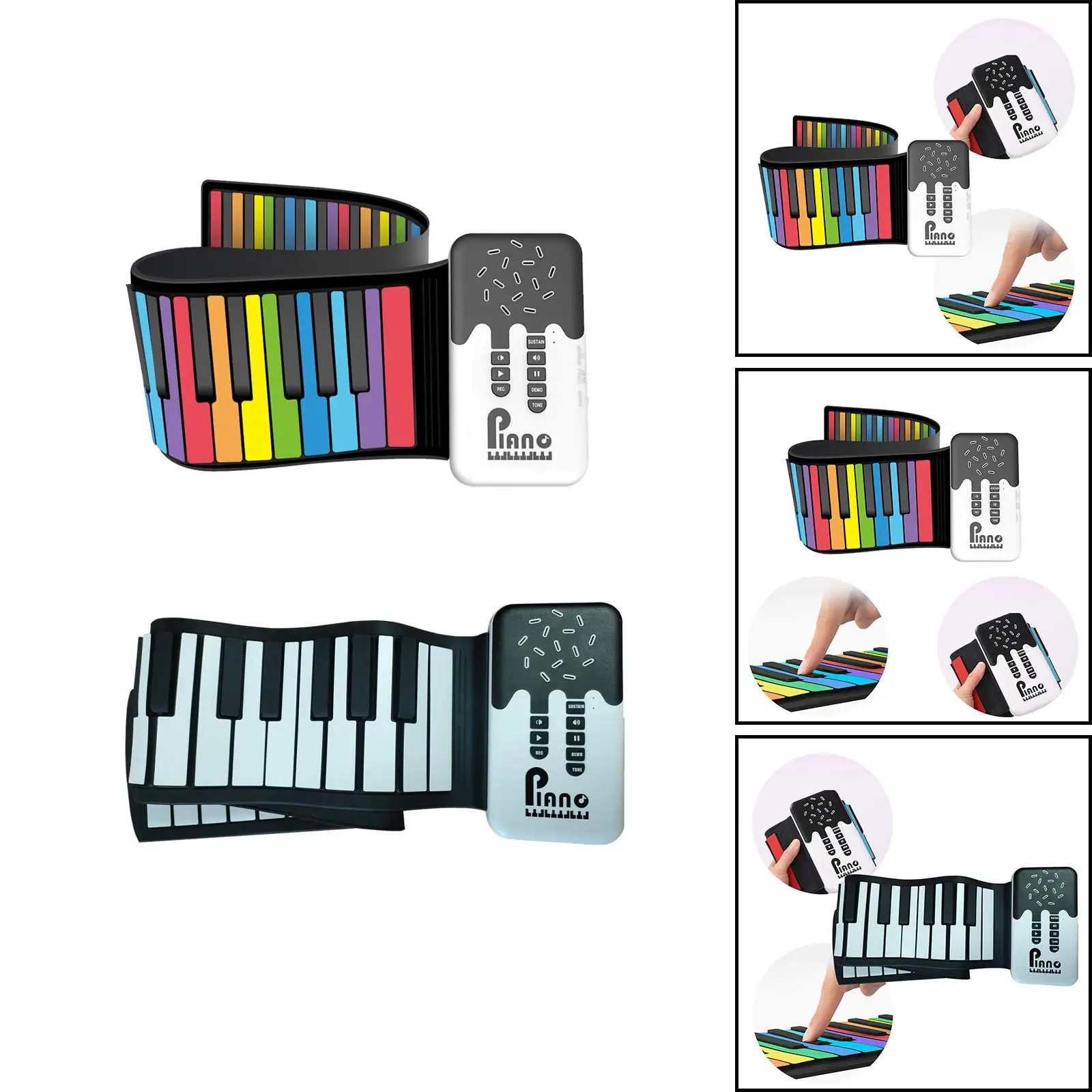 Roll up Piano Rechargeable Sturdy Travel Piano Roll Out Piano Keyboard Hand Roll Piano for Children Kids Adults Beginner