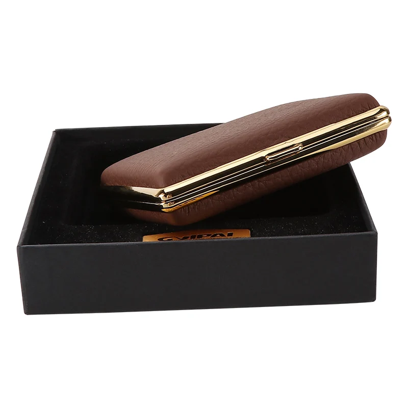 Deliate Good Quality Leather Cigarette Case 20 Capacity Simple Cigarette Case Smoking Accessories Craft