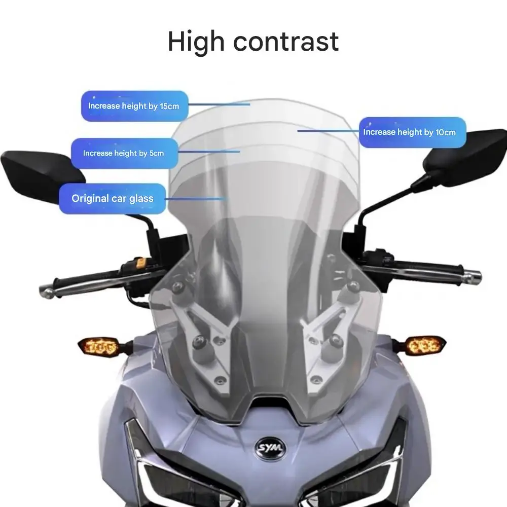 FOR SYM HuskyADV150 Motorcycle Heightened Windshield Chest Protector Wind Mirror Anti-Turbulence Long Distance Tour Modification