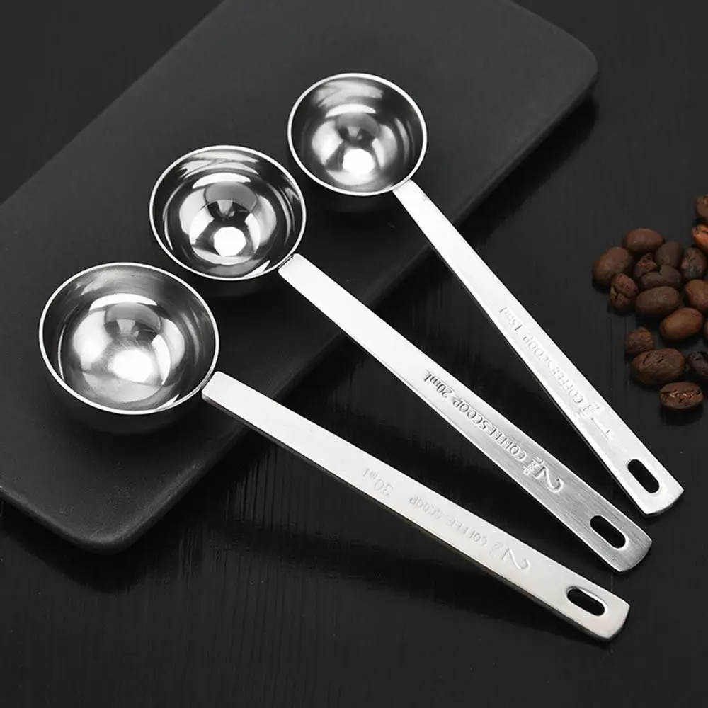 High-quality Stainless Steel Measuring Spoon Blending Thicken Powder Spoon 5/10/15/20/30ML Tablespoon Coffee