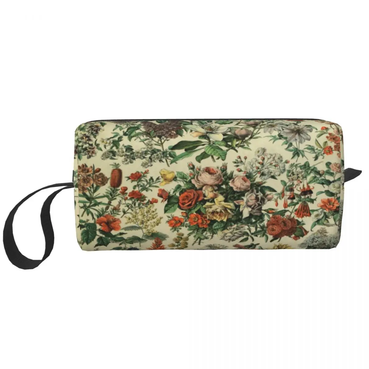 Adolphe Millot Fleurs Makeup Bag Travel Cosmetic Fashion Vintage Flower Illustration and Identification Storage Toiletry Bags