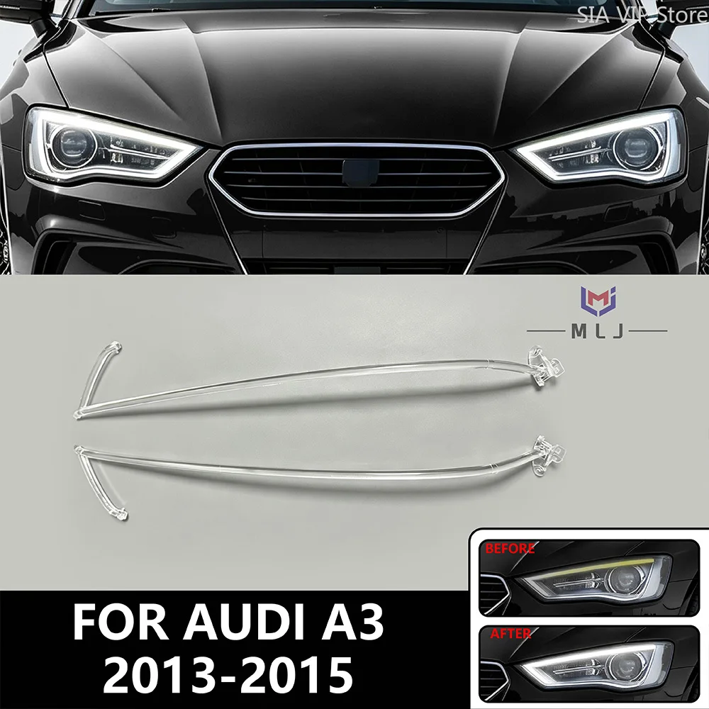 For Audi A3 2013 2014 2015 Headlight Daytime Running Light Guide Strip Angel Eyes DRL Lamp Tube DRL Module Chip Car Accessories