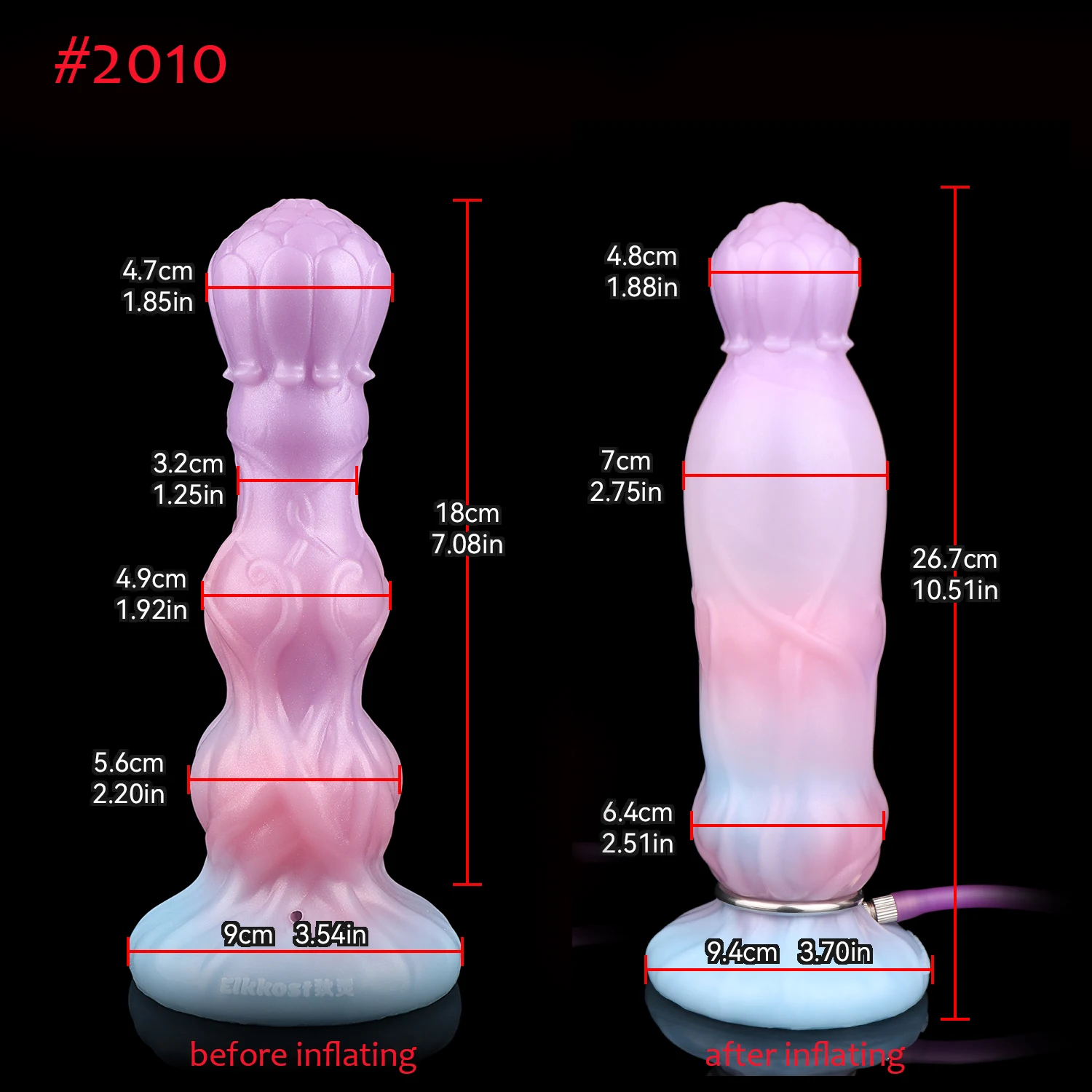 ELKKOST سيليكون الشرج موسع مع مصاصة نفخ الخيال التنين دسار قابل للتعديل سمك الكبار الجنس لعب للنساء الرجال