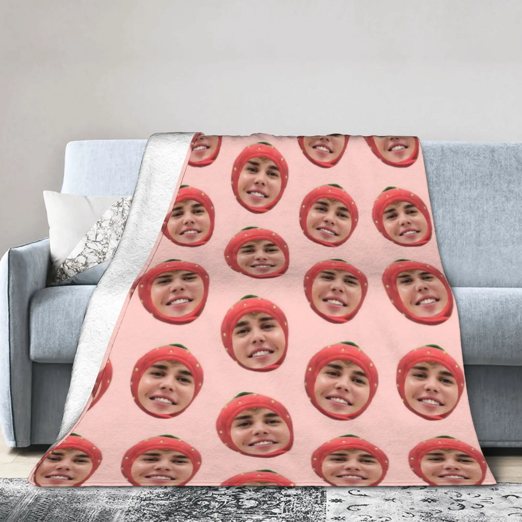 Justins Pop Singer Biebering Blanket Flannel Textile Decor Funny Meme Portable Warm Bedding Throw Blanket for Car