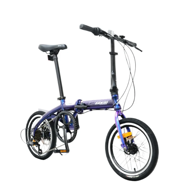 16-Inch folding bicycle Ultra-light and portable student adult male and female variable speed disc brake bicycle