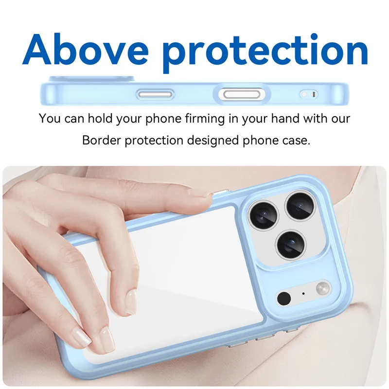 Etui na iPhone 17 Pro Pokrowiec na iPhone 17 Pro Ramka TPU Akrylowa Tylne Panele Ochronne Etui na Telefon iPhone 17 Pro Max Air Funda — zdjęcie produktu 3