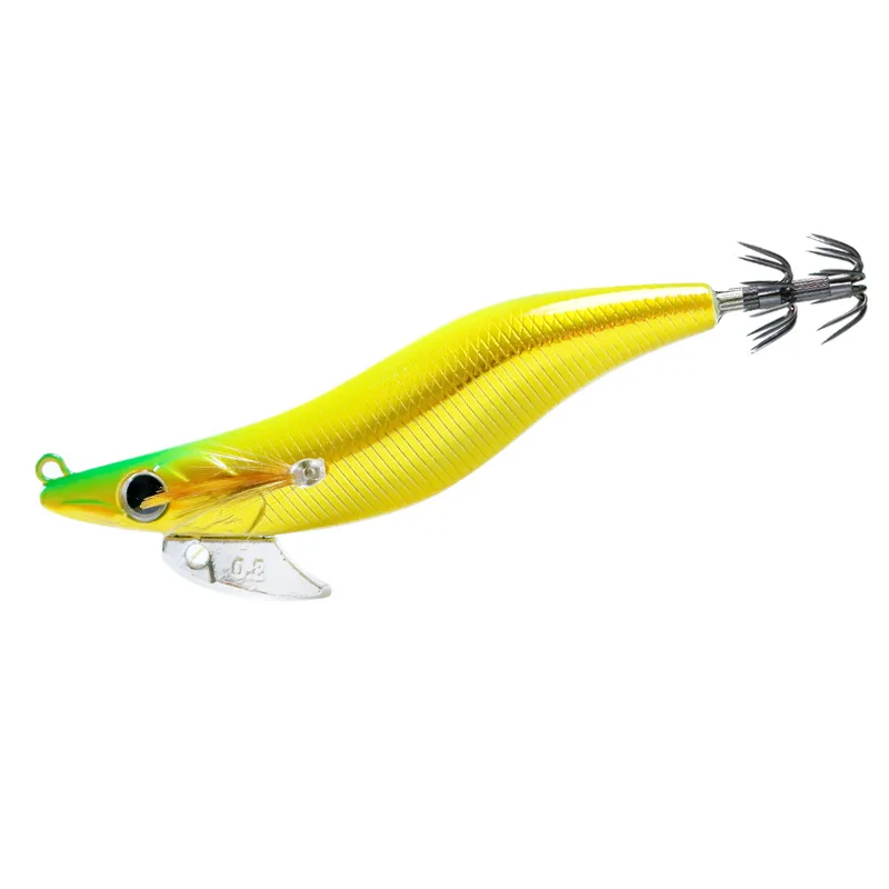 DUODUOYU 1PCS Luminous Squid Jig Fishing Wood Shrimp Lure11g/92mm Squid Cuttlefish Jigs Lures Spinnerbait Shrimp For Sea Fishing