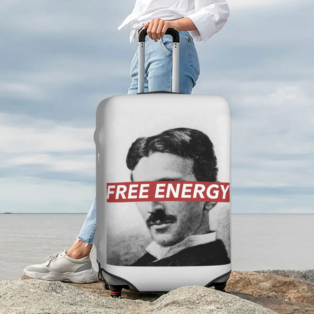 

Nikola Tesla (2) Suitcase Cover Protection Elastic Trip Luggage Protector Covers for 18-32 Inch