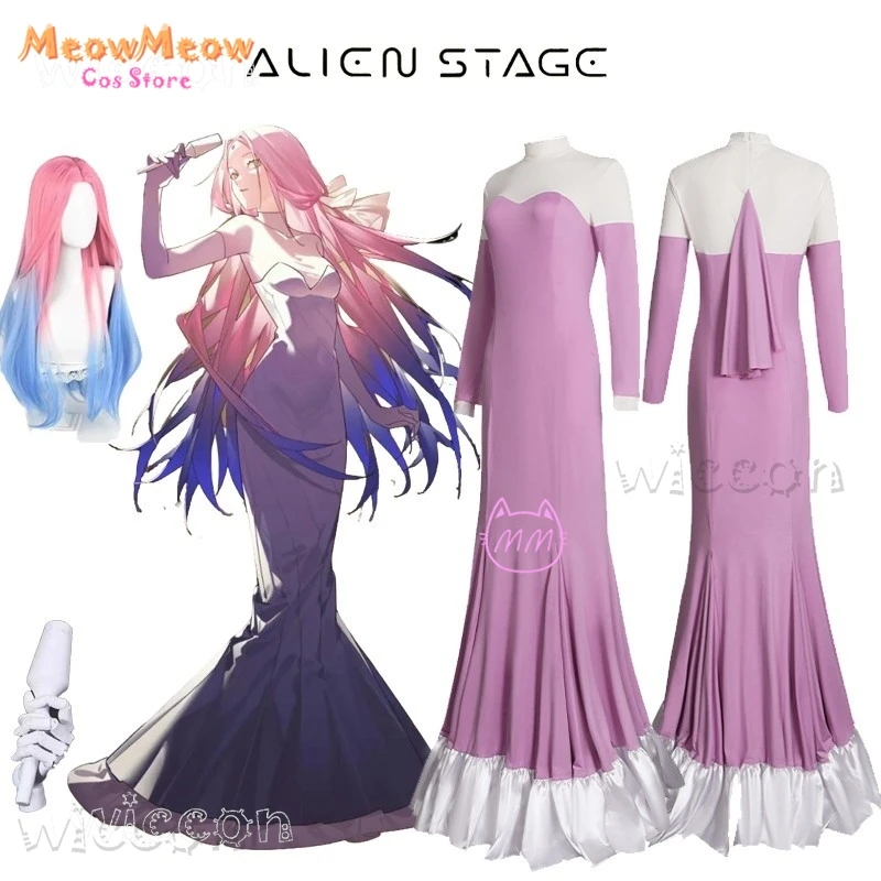 Disfraz أزياء الهالوين الغريبة المرحلة Mizi شعر مستعار تأثيري فستان طويل ROUND5 لعب الأدوار أداء الملابس الزي mujer