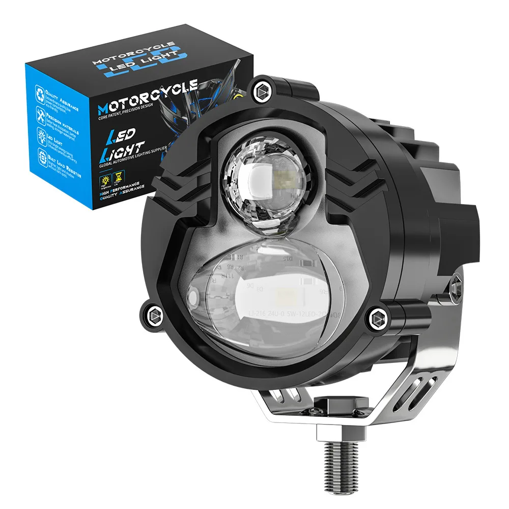 

48W High Power Dual Color LED headlight External Spot Light Motorcycle Retrofit Ultra Waterproof Hi Low Beam Car Accessories