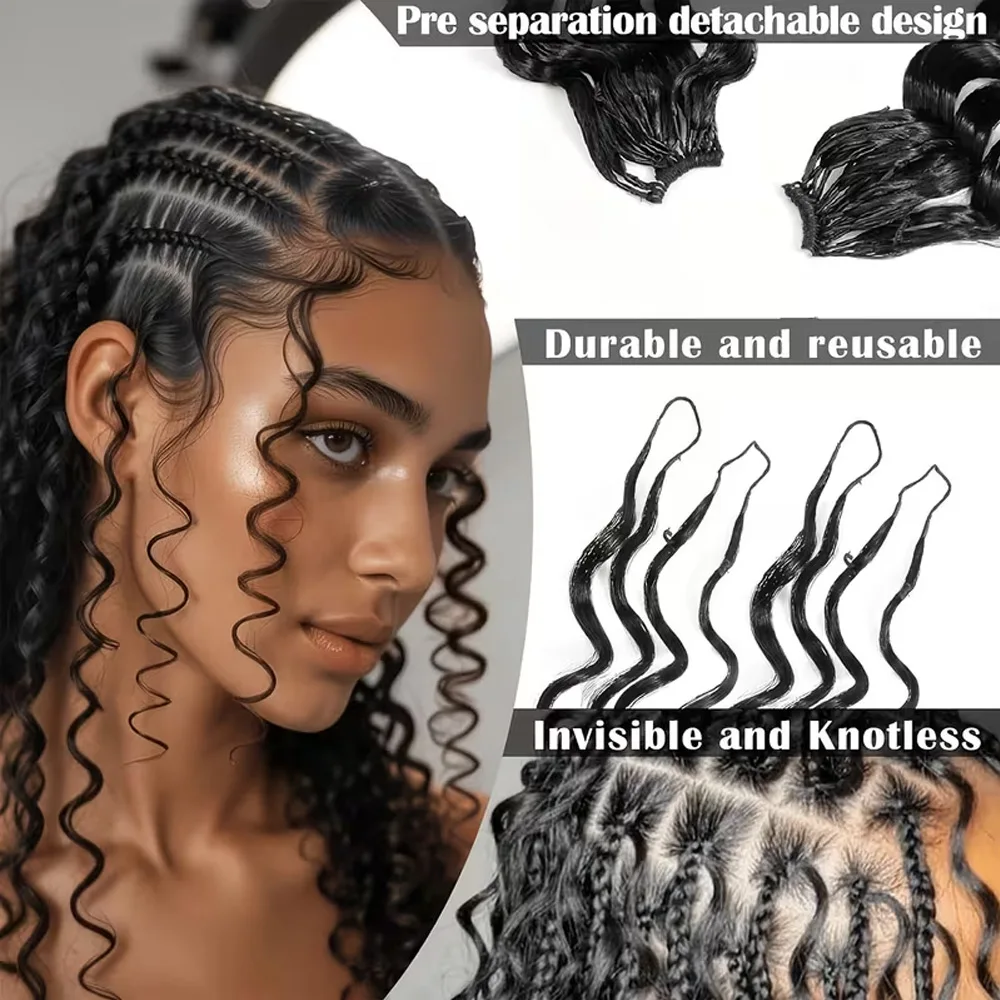 100% Human Hair Feather Crochet Hair 16A Water Wave Miracle Knots Human Crochet Hair Curly Knotless Braiding Raw Hair Extensions