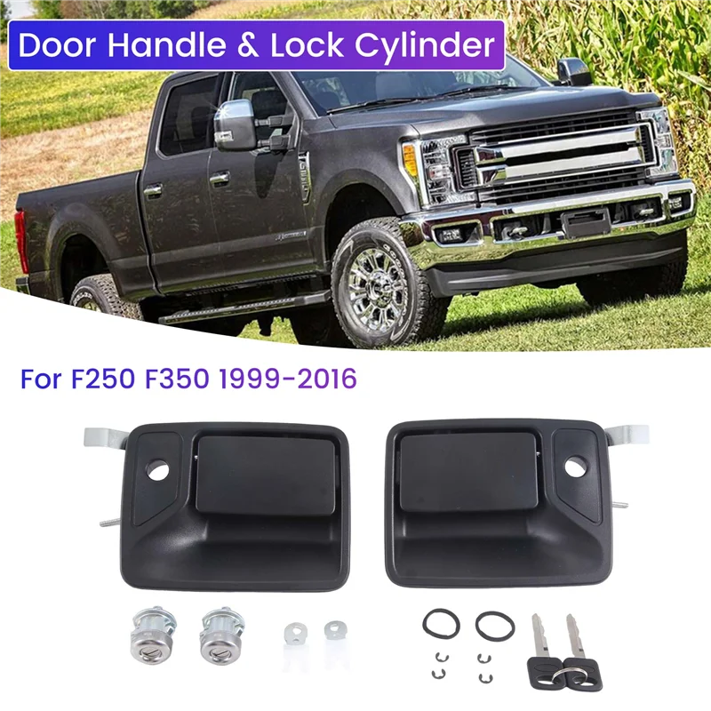 

Дверная ручка автомобиля BAAJ и цилиндр замка с зажимами для Ford Super Duty F250 F350 1999-2016, аксессуары, запчасти