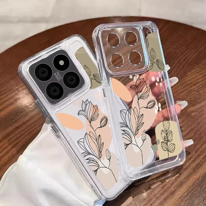 Shockproof Clear Flower Case For Xiaomi Redmi Note 13 12 11 10 Pro 4G 11s Poco X5 X6 F6 M6 Mi 11 Lite 5G NE 13T 11T Pro Funda