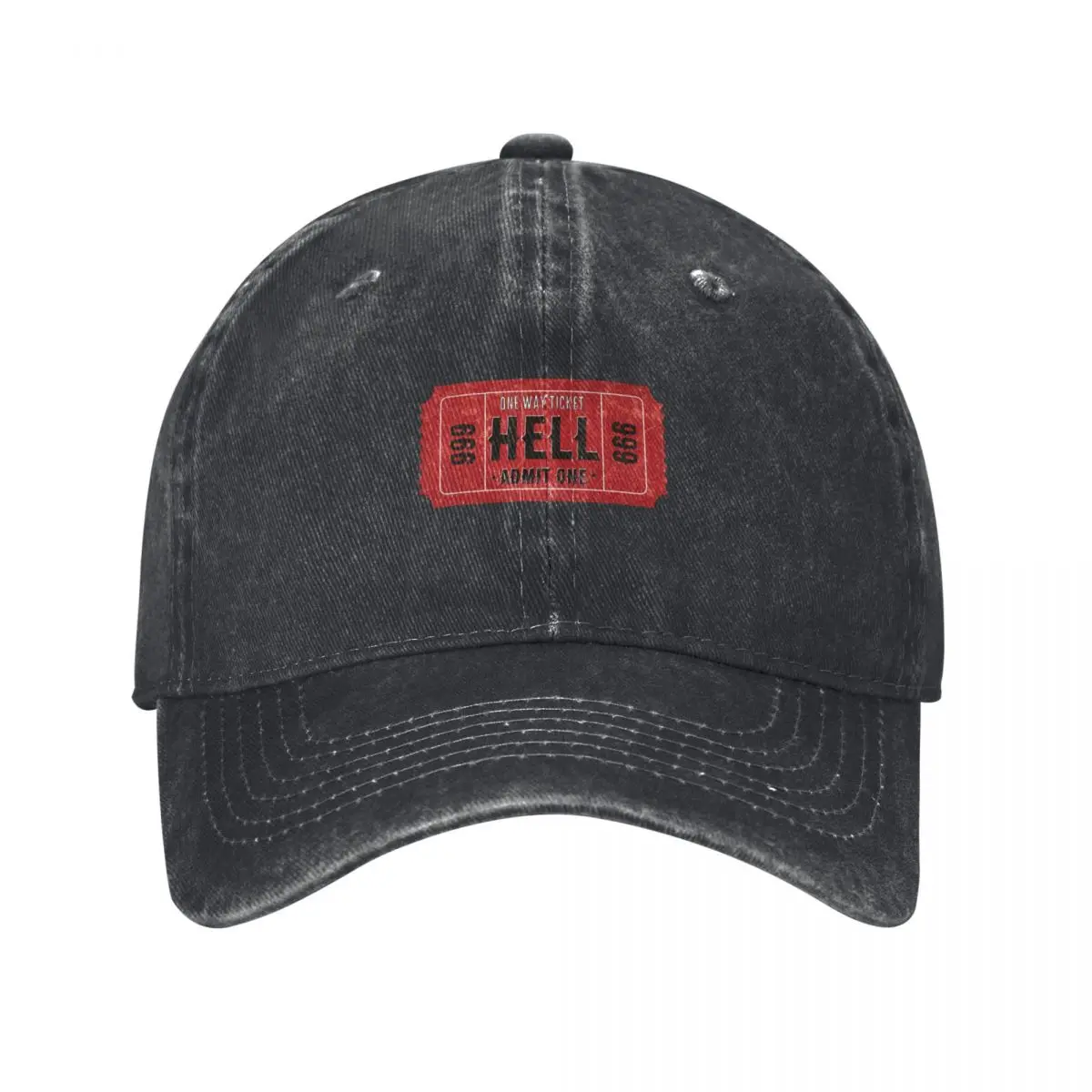 

Ticket To Hell - Cool Funny Helmet Motorcycle Or Car Bumper Baseball Cap Rugby Sunscreen Golf Men Women's