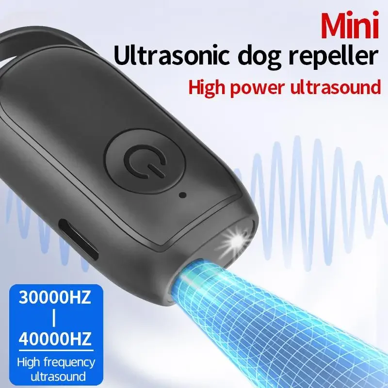 Mini Dog Deterrent Electronic Dog Repeller Ultrasonic Dog Repeller with LED Effective for Dogs Anti-barking Training Device