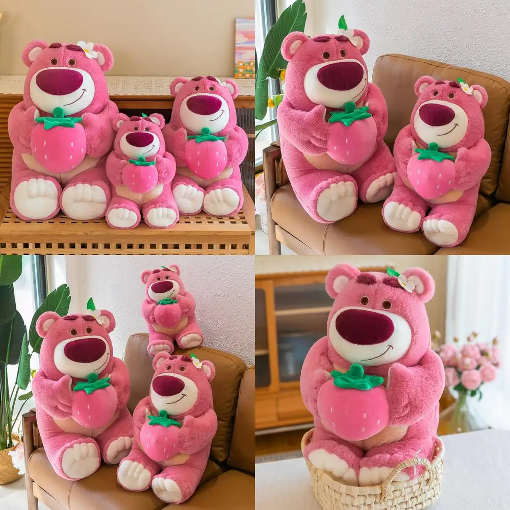 

Kawaii Strawberry Bear Plush Toy Large Stuffed Doll Cuddly Bear Holding Strawberry Cute Filled Animal Kids Birthday Gift