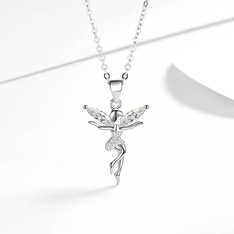 

New 925 Sterling silver elf pendant ornaments necklace Women's Light luxury European and American niche clavicle chain