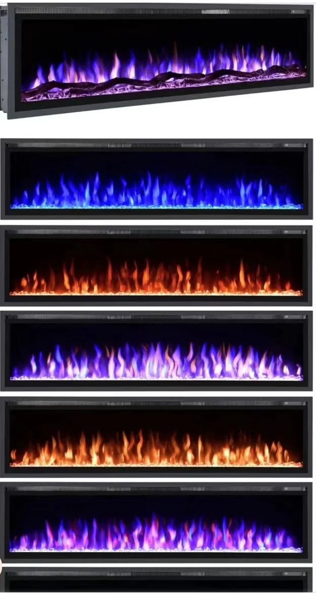 Hot Sale Modern Electric Fireplace Freestanding Metal Insert for Hotel Use LED Flame