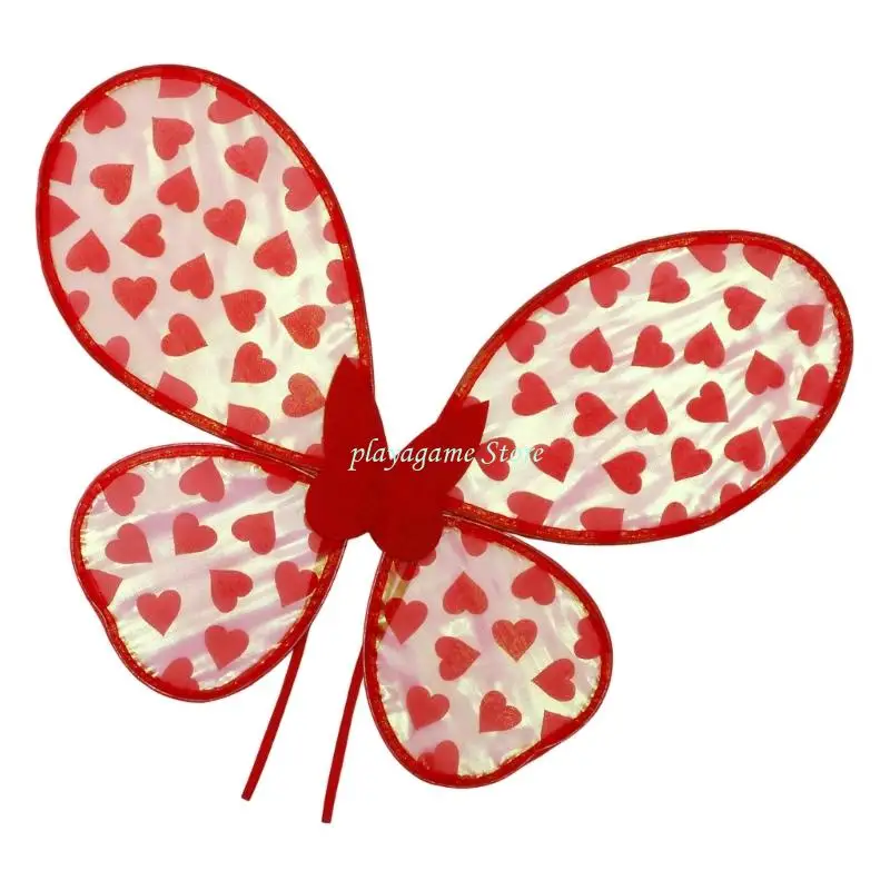 Y88A Practical Organza Heart Wing Fashion Heart Butterfly Wing for Children Role Play Activities in Theater and Celebrations
