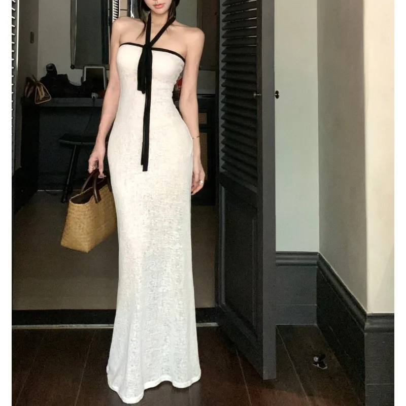 

Seaside Vacation Tube Top Neck Dress Children's Summer 2026 New Off-the-shoulder Backless Temperament Dress