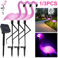 LED Solar Flamingo Light IP55 Flamingo Stake Light Auto On/Off Pink Flamingo Garden Floor Lamp Decorative Landscape Yard Light