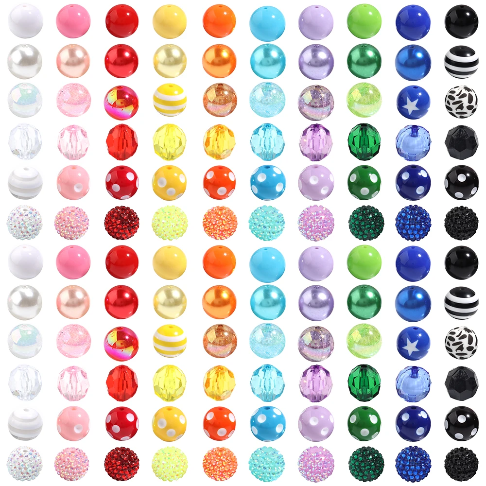 12 Teile/los Gleiche Farbe Serie Perlen 20mm Gemischte Spacer Perlen für Schmuck Machen Zubehör DIY Armband Ohrringe Schlüssel telefon Kette