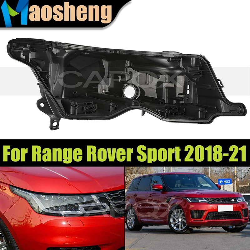 Car Headlight Base Cover For Land Rover Range Rover Sport 2018 2019 2020 2021 Headlamp House Headlight Black Back Rear Shell