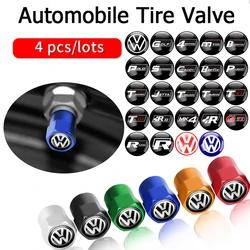 Aluminum Car Wheel Tire Valve Caps Tyre Rim Stem Cover for Volkswagen Vw Tiguan Jetta Scirocco Polo Touran Golf Git Passat RLINE