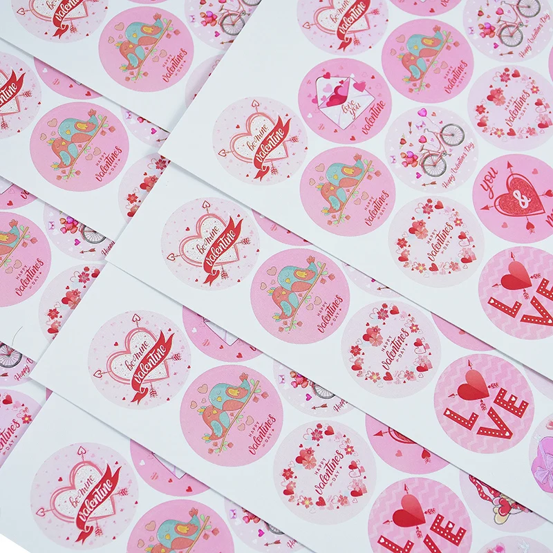 4Sheet Love Stickers Valentines Day Round Envelope Seal Label Sticker Wedding Gift Box Bag Decoration Supplies